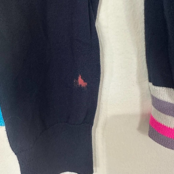 S J.Crew Navy Pink Trim Button Up Cardigan - Picture 2 of 5